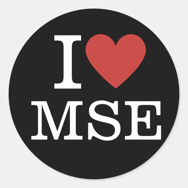 Sticker Rond I ❤️ MSE Matériaux Sciences et ingénierie (Devant)