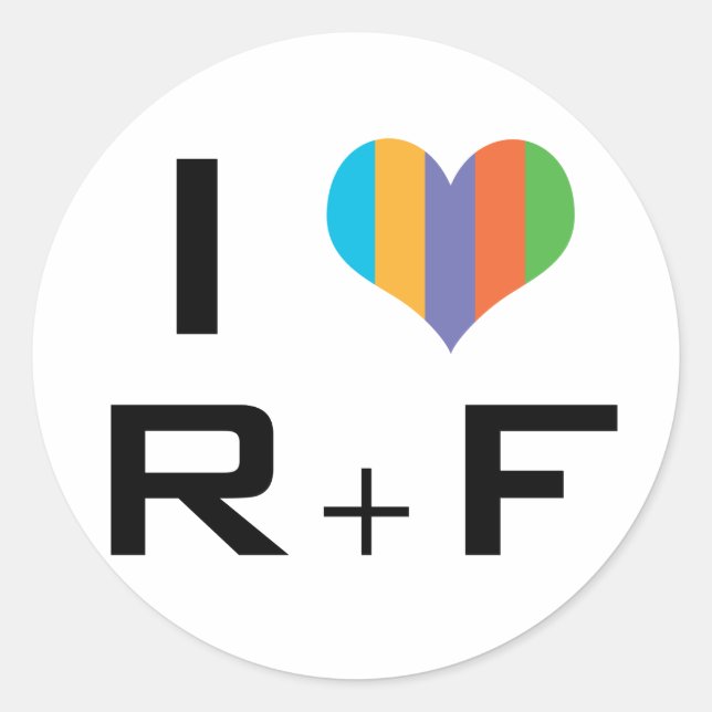 Sticker Rond I R love+F (Devant)