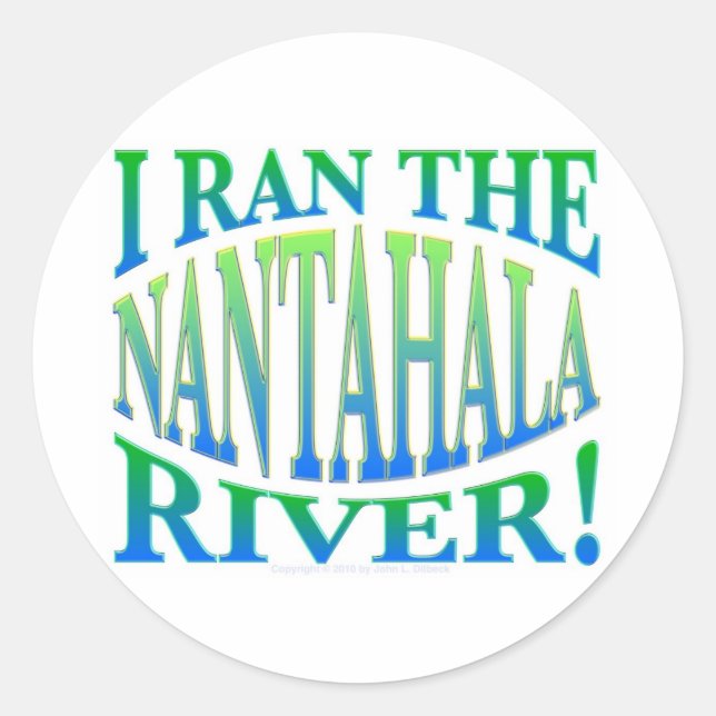 Sticker Rond I Ran the Nantahala River (Devant)