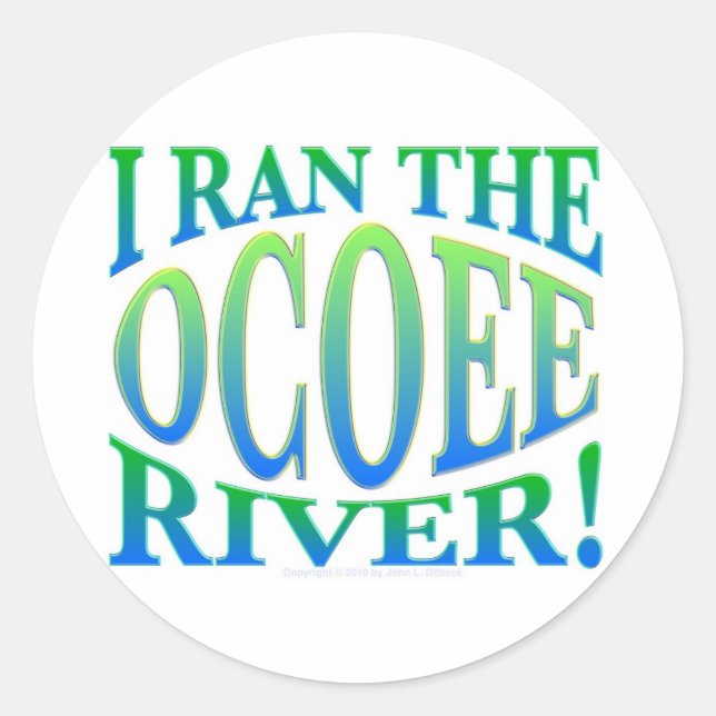 Sticker Rond I Ran the Ocoee River (Devant)