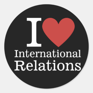 Sticker Rond I ❤️ Relations internationales pour les étudiants/