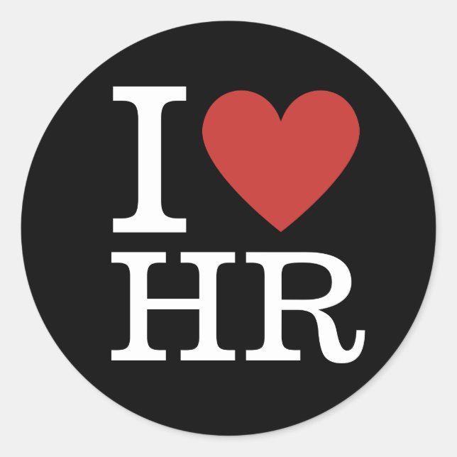 Sticker Rond I ❤️ RH pour la gestion des RH Étudiants/Faculté P (Devant)