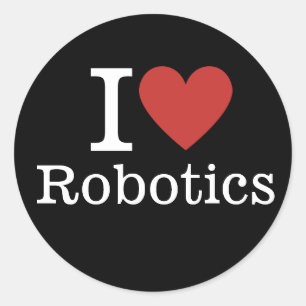 Sticker Rond I ❤️ Robotique pour les étudiants / Faculté PERSON