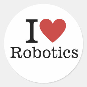 Sticker Rond I ❤️ Robotique pour les étudiants / Faculté PERSON