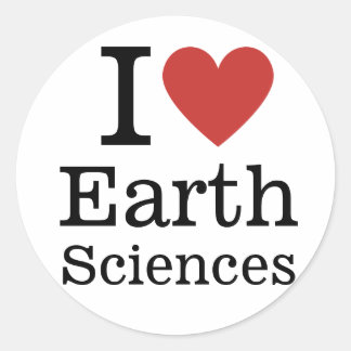 Sticker Rond I ❤️ Sciences de la Terre pour les étudiants / Fac