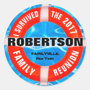 Sticker Rond I Survied Family Reunion