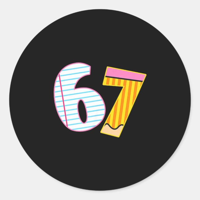 Sticker Rond I Survived 67 Days Of School Funny Meme Teacher 2  (Devant)
