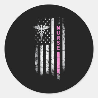Sticker Rond I Survived Nursing School Rn Team Flag Nurse