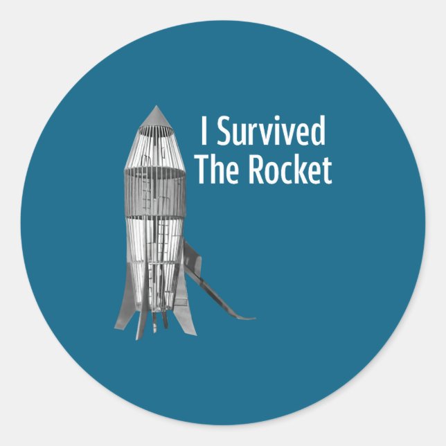Sticker Rond I Survived The Rocket Funny Apparel  (Devant)