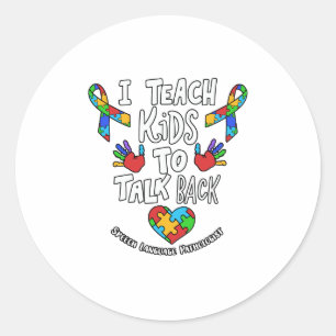 Sticker Rond I Teach Kids To Talk Back Speech Language