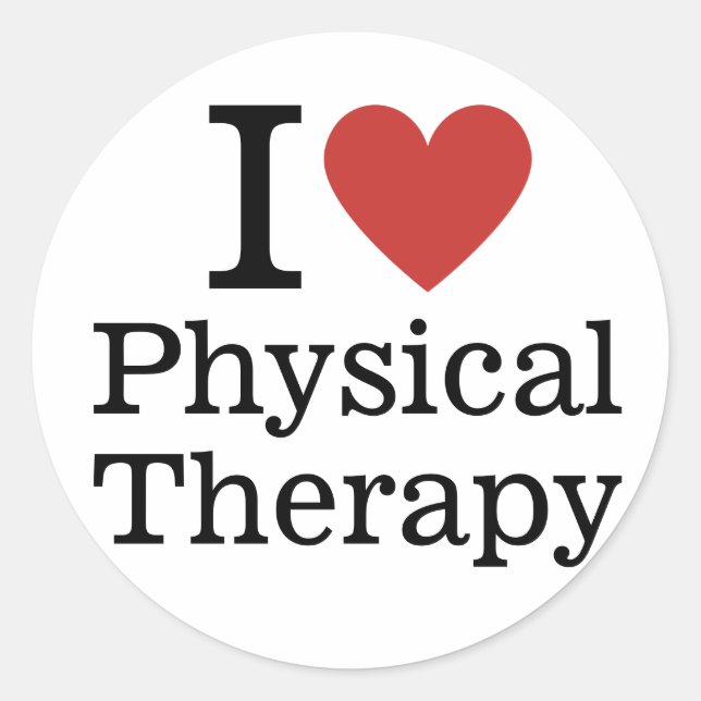 Sticker Rond I ❤️ Thérapie physique pour les étudiants / Facult (Devant)
