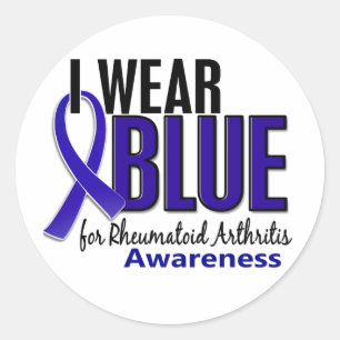 Sticker Rond I Wear Blue Awareness 10 Rhumatoïde Arthrite RA