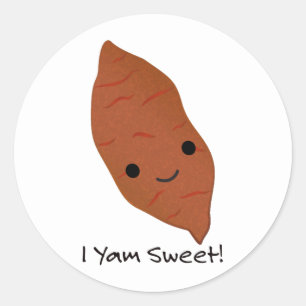 Sticker Rond I Yam Sweet Cute kawaii Sweet Potato