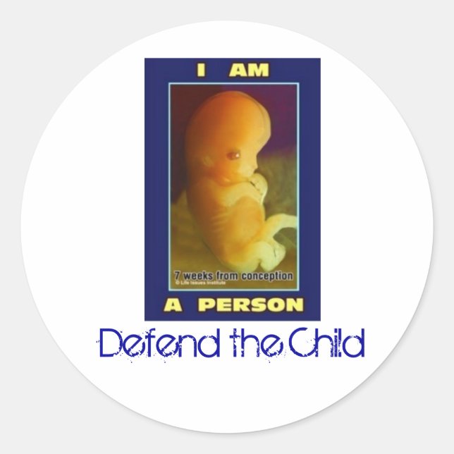 Sticker Rond IamaPerson3, Défendre l'enfant (Devant)