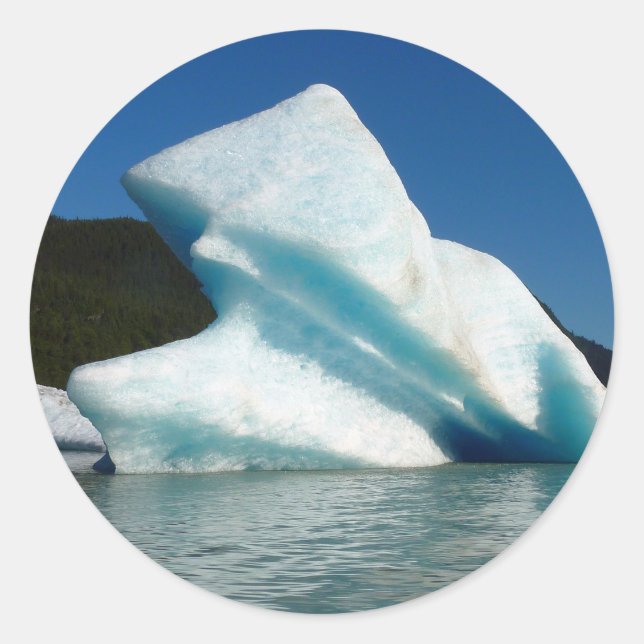 Sticker Rond Iceberg sur le lac Mendenhall en Alaska (Devant)