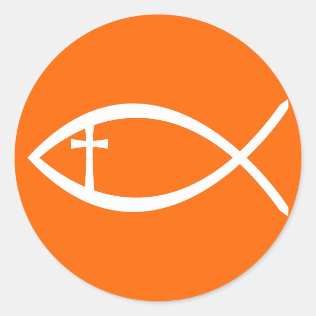 Sticker Rond Ichthus Christian Fish (Devant)