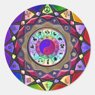 Sticker Rond Ici, maintenant