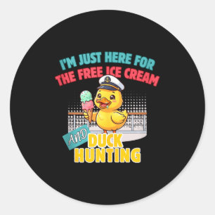 Sticker Rond Ici pour la chasse au canard en glace canard de cr
