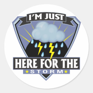 Sticker Rond Ici pour la tempête