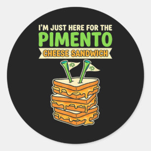 Sticker Rond Ici pour l'humour de golf au sandwich de fromage p