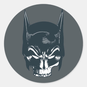 Sticker Rond Icône Batman Cowl/Skull