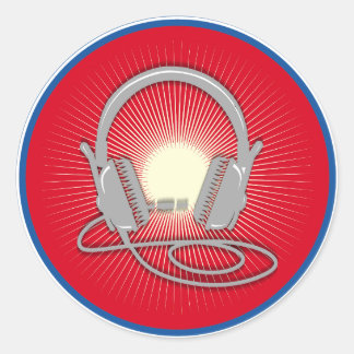 Sticker Rond Icône casque DJ