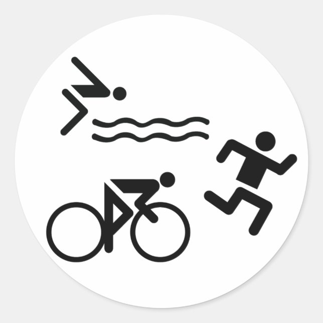 Sticker Rond icône cercle triathlon (Devant)