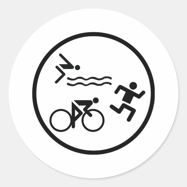 Sticker Rond icône cercle triathlon (Devant)