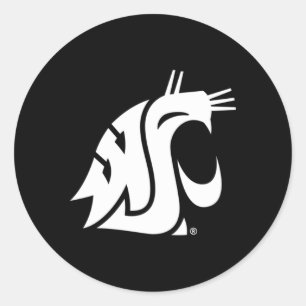 Sticker Rond Icône Cougars de l'État de Washington