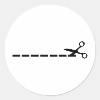 Sticker Rond icône couper ciseaux