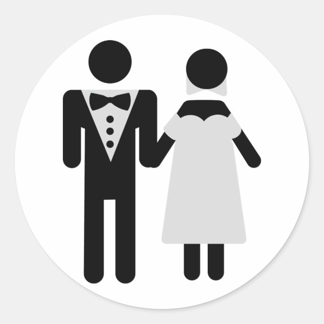 Sticker Rond icône couple nuptial (Devant)