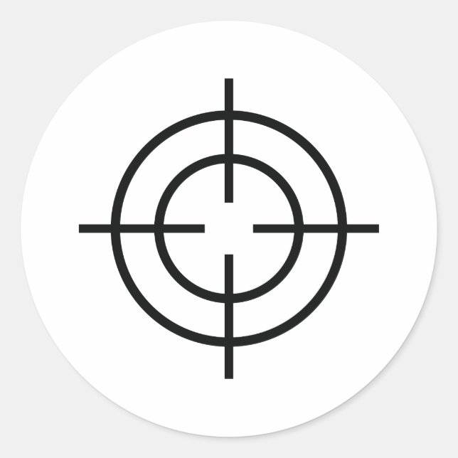Sticker Rond icône croisée de sniper noir (Devant)