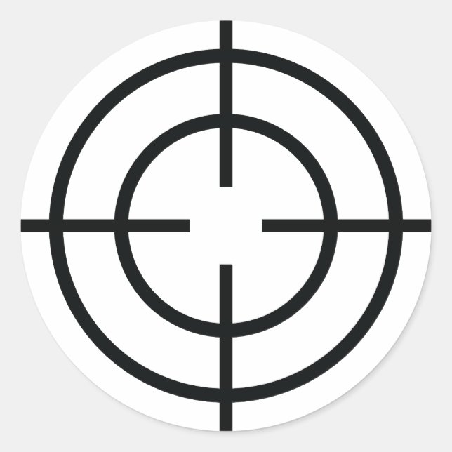 Sticker Rond icône croisée de sniper noir (Devant)