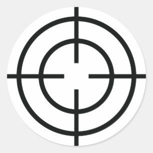 Sticker Rond icône croisée de sniper noir