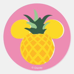 Sticker Rond Icône d'ananas Mickey Mouse