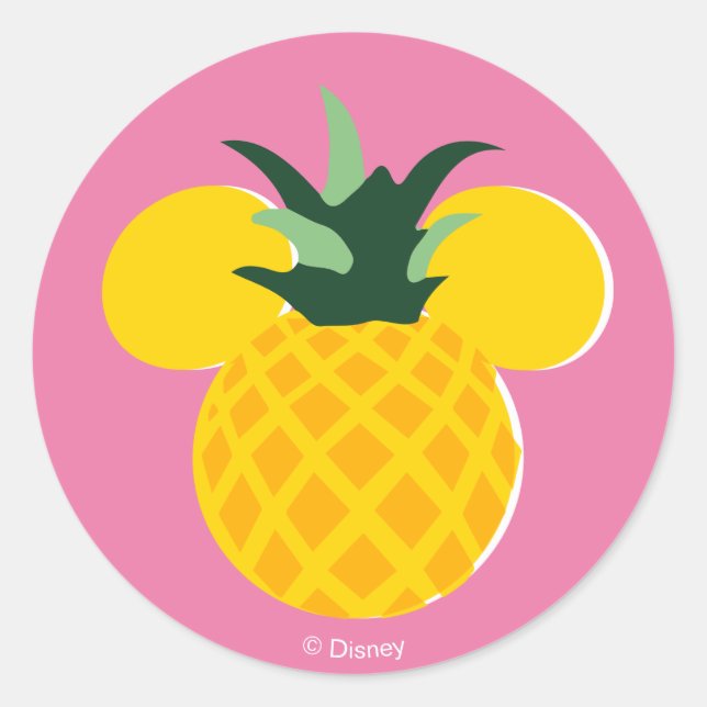 Sticker Rond Icône d'ananas Mickey Mouse (Devant)