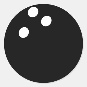 Sticker Rond icône de boule de bowling noire