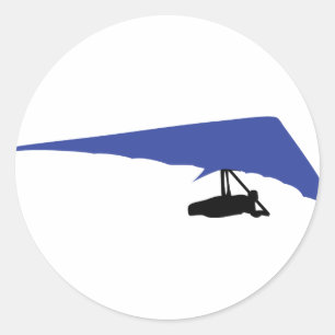 Sticker Rond icône de deltaplane bleu