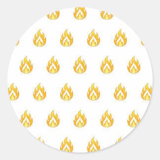 Sticker Rond Icône de Flamme de Feu Minimaliste Graphique Esthé