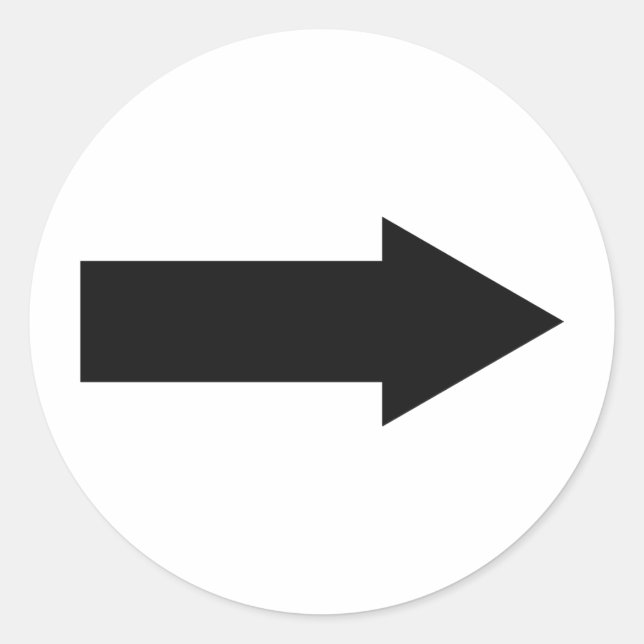 Sticker Rond icône de flèche noire droite (Devant)