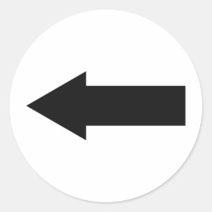 Sticker Rond icône de gauche de la flèche noire