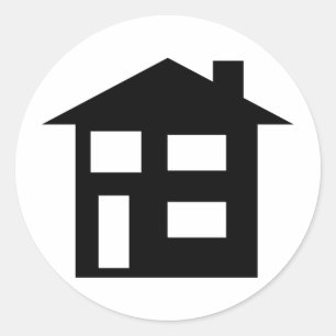Sticker Rond icône de maison