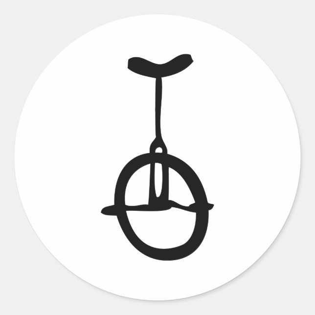 Sticker Rond icône de monocycle noir (Devant)
