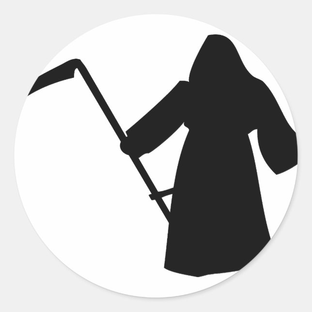 Sticker Rond icône de mort de la couche noire (Devant)