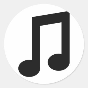 Sticker Rond icône de note de musique noire