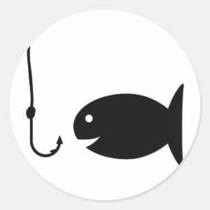 Sticker Rond icône de pêche