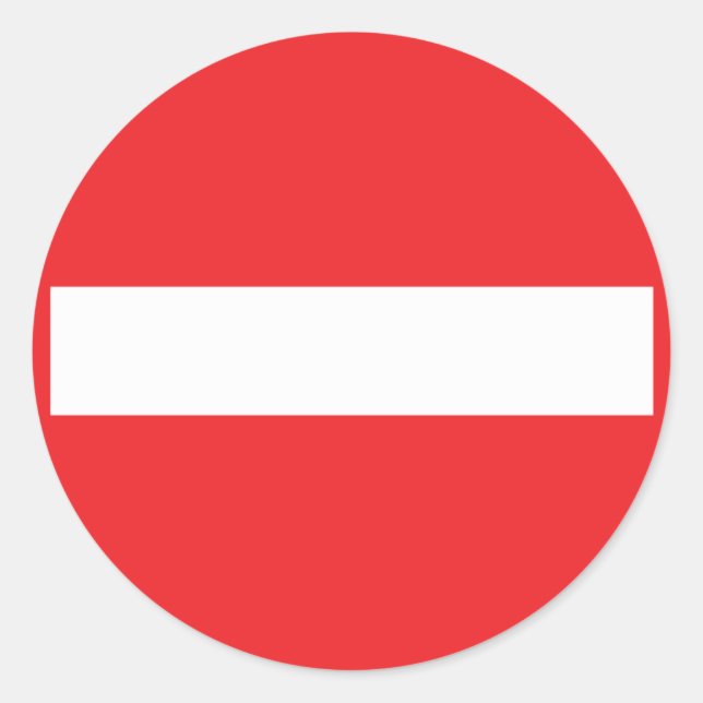 Sticker Rond icône de rue à sens unique (Devant)