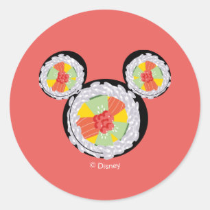 Sticker Rond Icône de Sushi Mickey Mouse