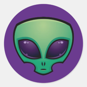 Sticker Rond Icône de tête de l'Alien
