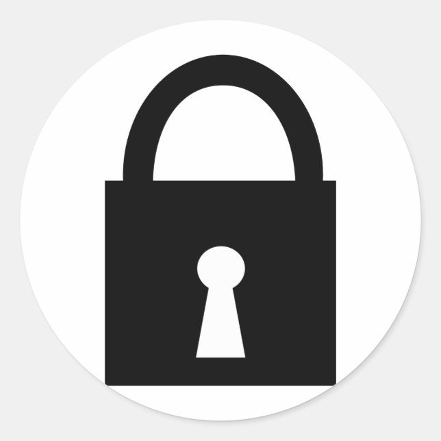 Sticker Rond icône de verrouillage noir (Devant)